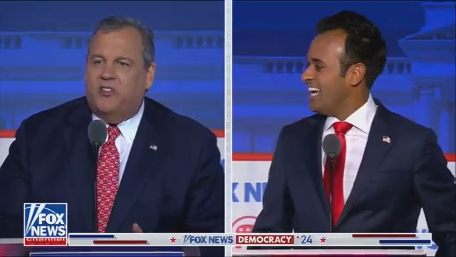Chris Christie slams Vivek Ramaswamy at the GOP presidential debate: “I've have had enough already tonight of a guy who sounds like ChatGPT.” Christie also calls Ramaswamy "the same type of amateur" as Barack Obama.