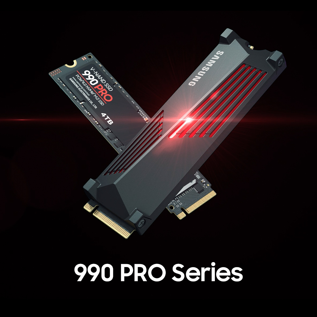 You wanted it so badly, we had no choice but to deliver. The 4TB 990 PRO by #SamsungSSD is coming. Same blazing-fast storage with double the max capacity for gaming, video, 3D editing, and more. Stay tuned for more details.