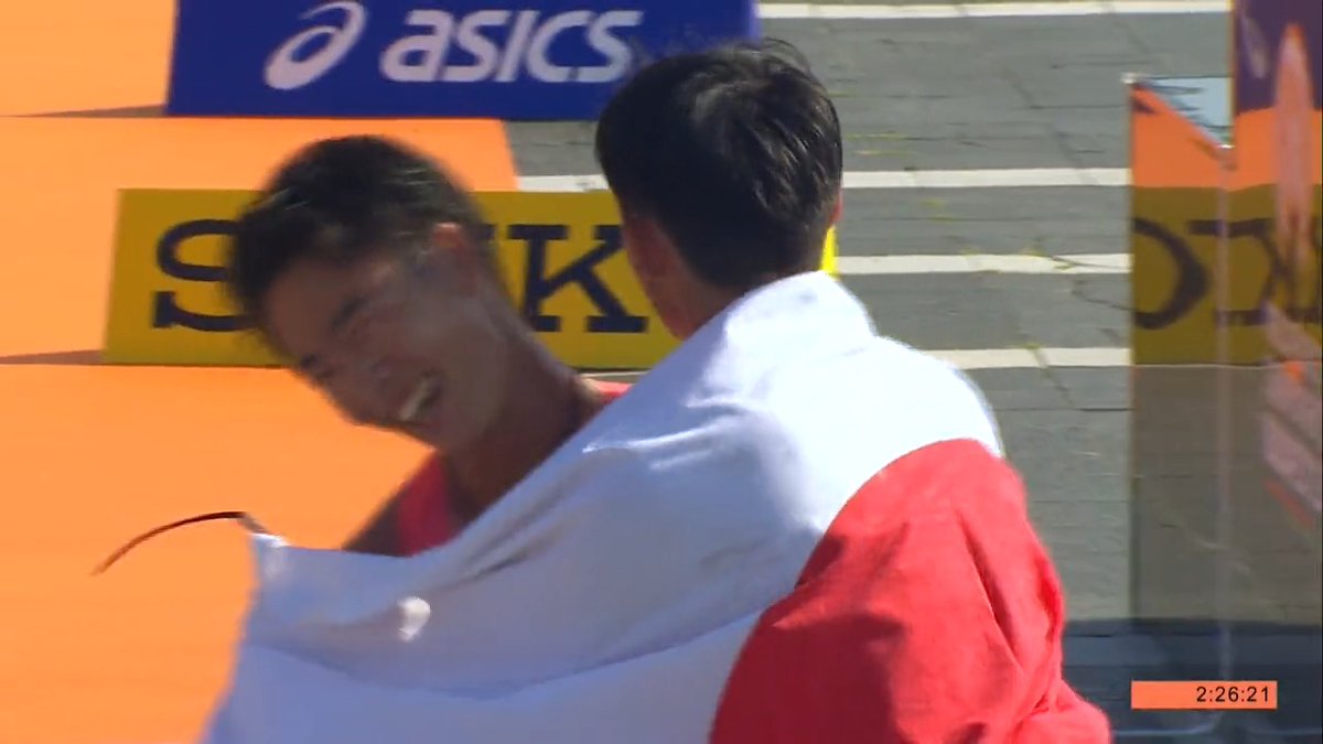 【#世界陸上ブダペスト 】 ✅男子35km競歩 日本勢🇯🇵メダル第一号!!!!! 3位🥉#川野将虎 2:25:12 2大会連続メダル獲得! 6位入賞✨🇯🇵#野田明宏 2:25:50 14位🇯🇵#丸尾知司 2:29:52 🥇🇪🇸#マルティン は2:24:30 2冠達成!!! 📺TBS系列 生中継 📱ライブ配信はTVer・UーNEXT Paraviコーナー