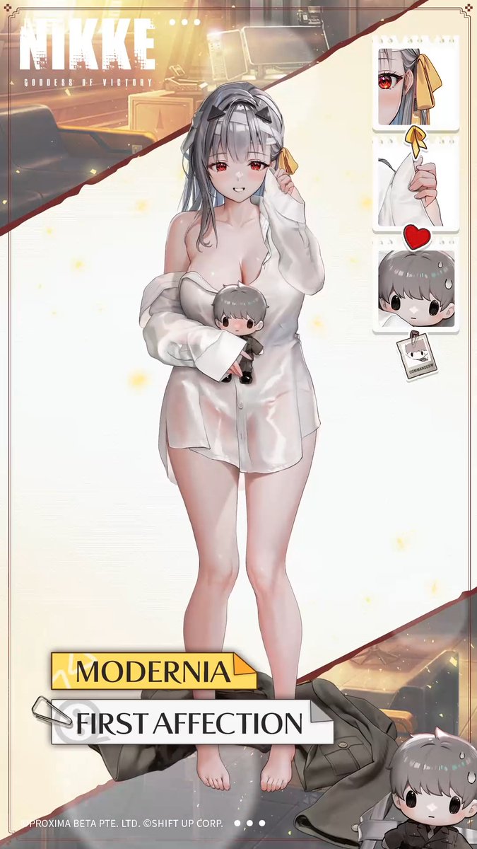 【Modernia Costume Introduction】 👕 Costume Name: First Affection 👧 Nikke: Modernia 🎁 How to obtain: Claim via [Modernia Special] after login The yearning for first love lingers behind its fragrance. HD Ver 🔗: #NIKKE #Modernia