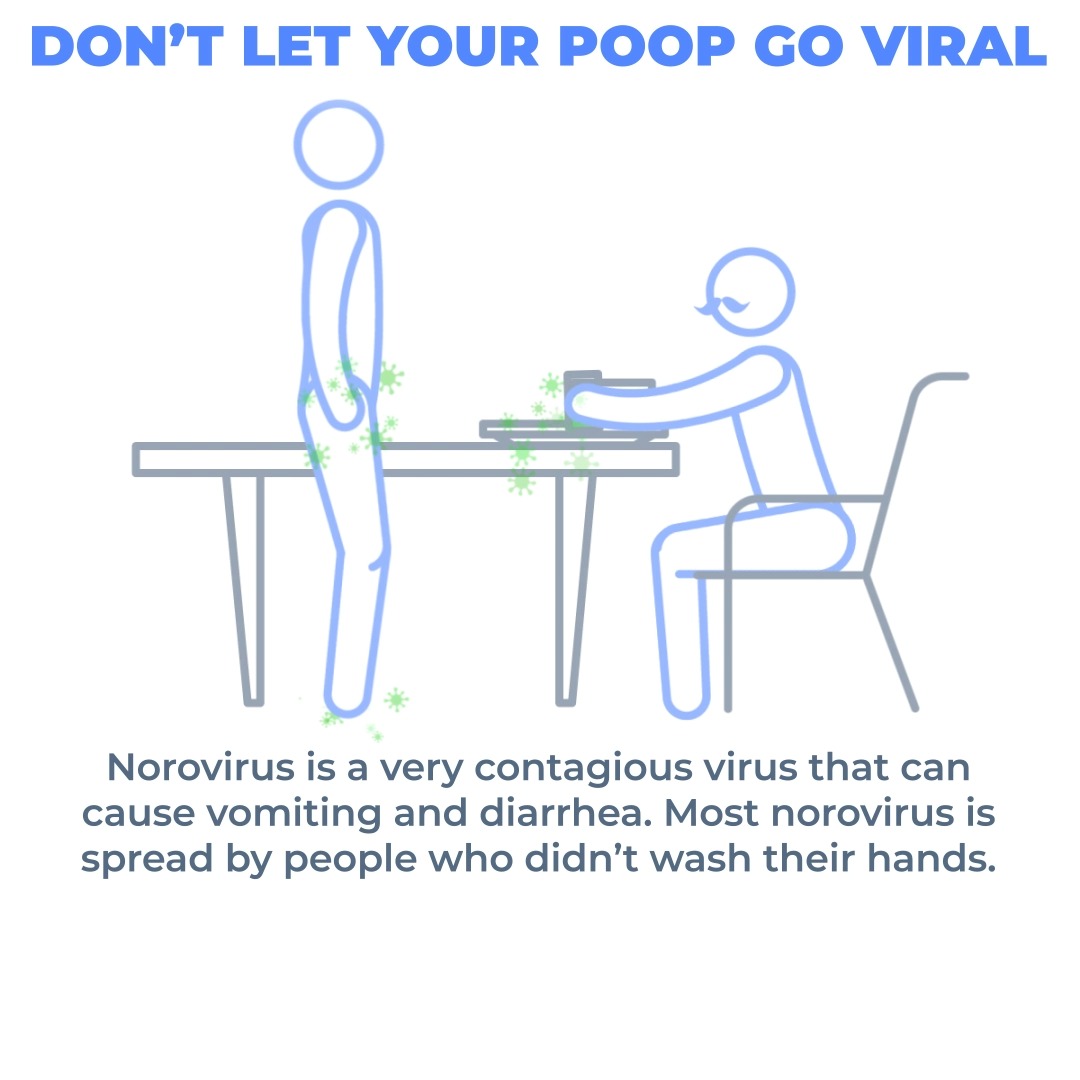 #Norovirus is a very contagious virus that can cause vomiting and diarrhea. Anyone can get infected and sick with norovirus. Don’t be that person—wash your hands to prevent norovirus. Learn more about norovirus and ways to prevent it.