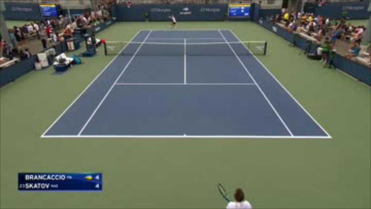 🇰🇿 Timofey Skatov with a reverse cross-court volley in Round 2 of #USOpen qualifying 👀