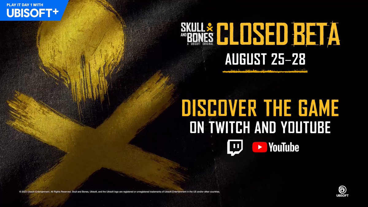 Skull and Bones Closed Beta is now live! Discover the game on Twitch and YouTube 🏴‍☠️