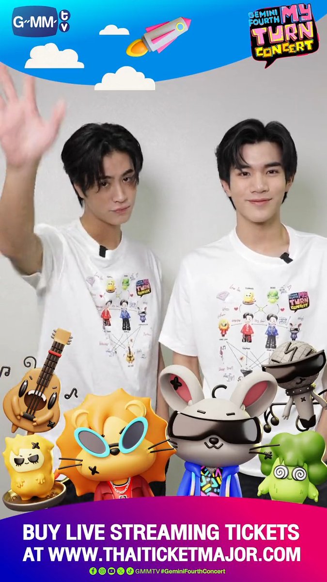 พรุ่งนี้แล้ว! ทีม Live Streaming ดูแค่วันเดียวมันไม่จุใจ ก็ดู 2 วันไปเลย เจมีไนน์-โฟร์ท บอกแล้วนะว่าโชว์ไม่เหมือนกัน เพราะฉะนั้น ห้ามพลาด! 🔥 ‘Gemini Fourth My Turn Concert’ 👉🏻 BUY LIVE STREAMING TICKETS #GeminiFourthConcert #GMMTV gemini_nt FOURTH