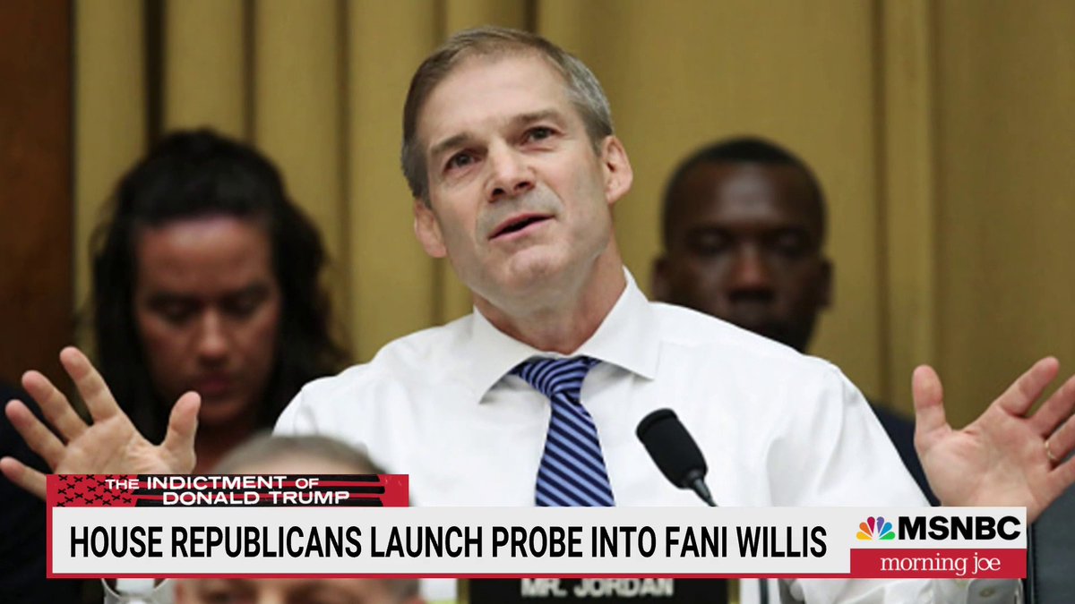 "Jim Jordan knows darn well he's got no jurisdiction here...This is all about the Donald Trump protection racket that the GOP has stuck themselves in and now, don't want to get out of." — Michael Steele on House GOP probe into DA Fani Willis