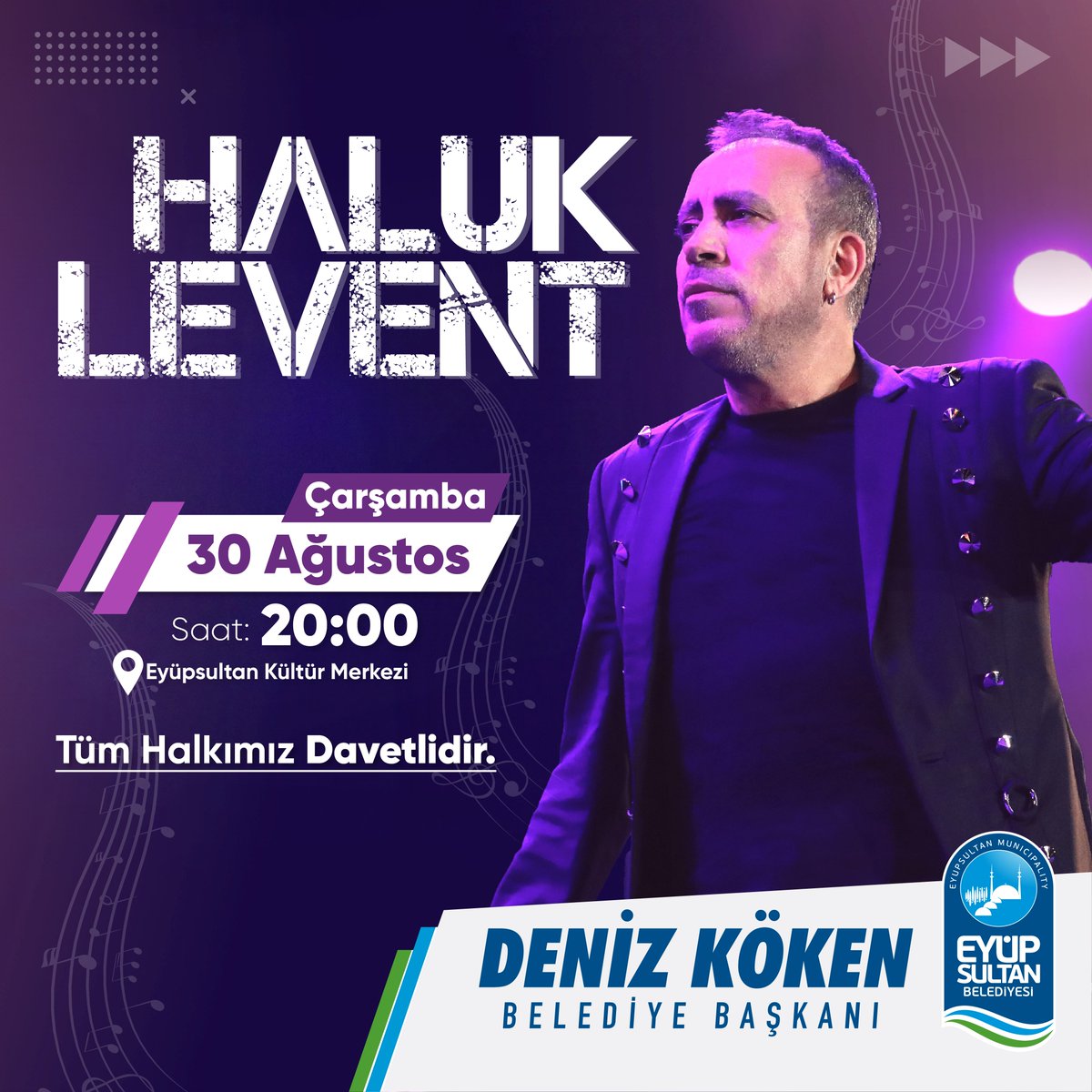 Zafer Bayramı'nda Haluk Levent ( Ahbap Ekibi ) konserine hazır mısınız? 🎶🇹🇷 🗓 30 Ağustos Çarşamba 🕗 20:00 📍 Eyüpsultan Kültür Merkezi önü