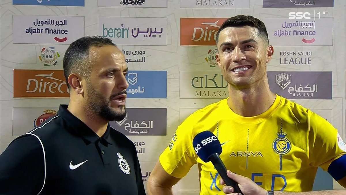 🎬 التاريخــي، قائد #النصر كريستيانو رونالدو : " كما ذكرت العام الماضي، الدوري السعودي سيتطور بشكل كبير، ويكون ضمن أقوى دوريات العالم. أنا سعيد بوجودي هنا، وأشكر المملكة العربية السعودية على احتضاني، أنا أشعر بالسعادة الكبيرة "