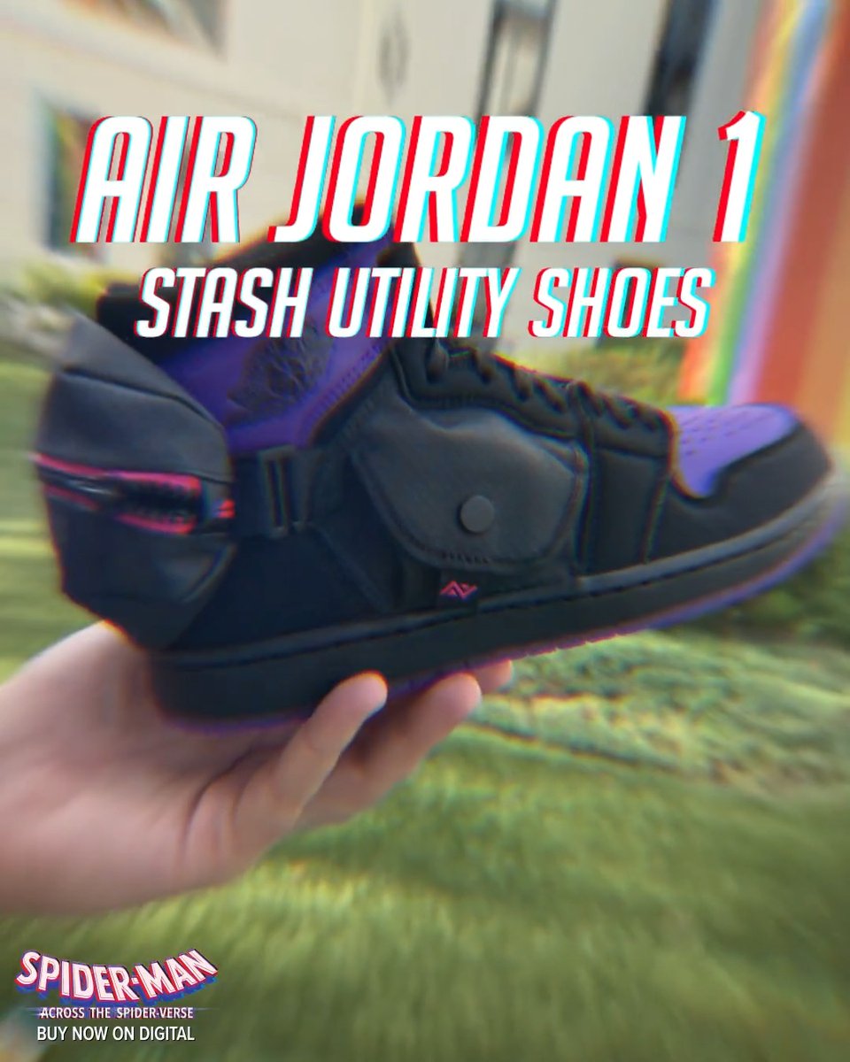 Hey, Spider Society! 🕷Enter for your chance to win a pair of Jordan 1 Stash Utility shoes and #SpiderVerse Blu-rays!