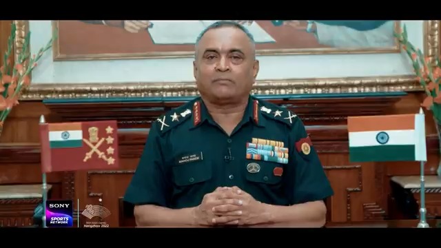 ⚔️Best wishes to Indian Athletes from the Army Chief⚔️ 🇮🇳 General Manoj Pande, The Chief of the Army Staff, Indian Army, echoes our WAR CRY and encourages our Champion Athletes as they prepare for the 19th Asian Games Hangzhou 2022 🏅 #JaiHind #Cheer4India #AsianGames | ADG PI - INDIAN ARMY