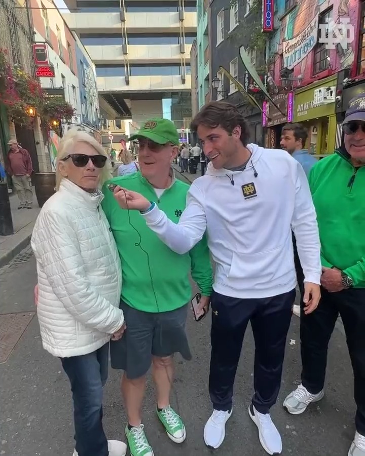 If you aren't in Ireland to get a feel of the city for yourself, Notre Dame Football's Eddie Scheidler took to the streets of Dublin earlier in our trip to catch up with Irish fans! #GoIrish