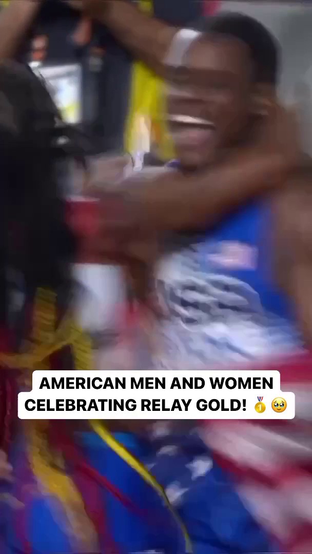 The tackle between Sha’Carri Richardson and Christian Coleman was my favorite part of this whole celebration. 🇺🇸 Get the brooms out, America. We swept the 4x100m relays. 🧹