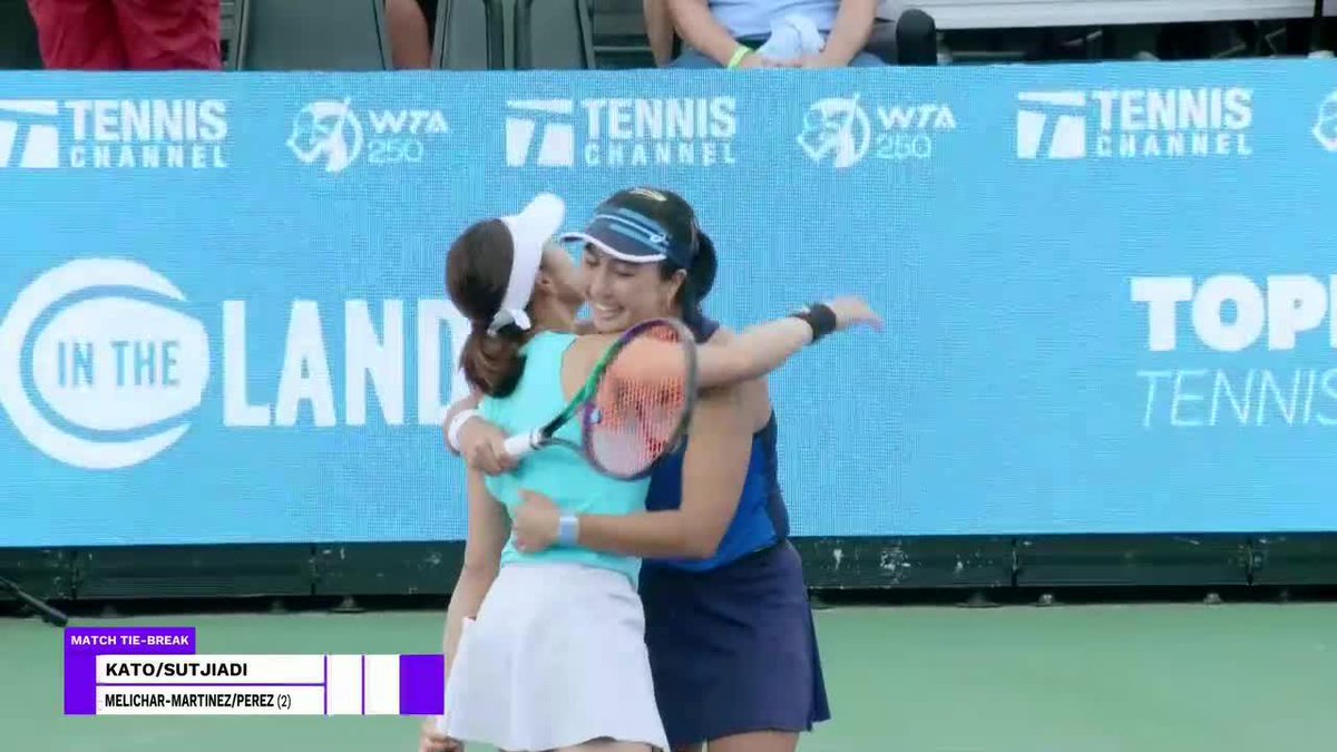 🎶 We are the CHAMPIONS 🎶 Miyu Kato / 加藤 未唯 &amp; aldila sutjiadi capture their second title of the year defeating Melichar-Martinez/Perez 6-4, 6-7(4), 10-8 in Cleveland! 🏆 #TennisInTheLand