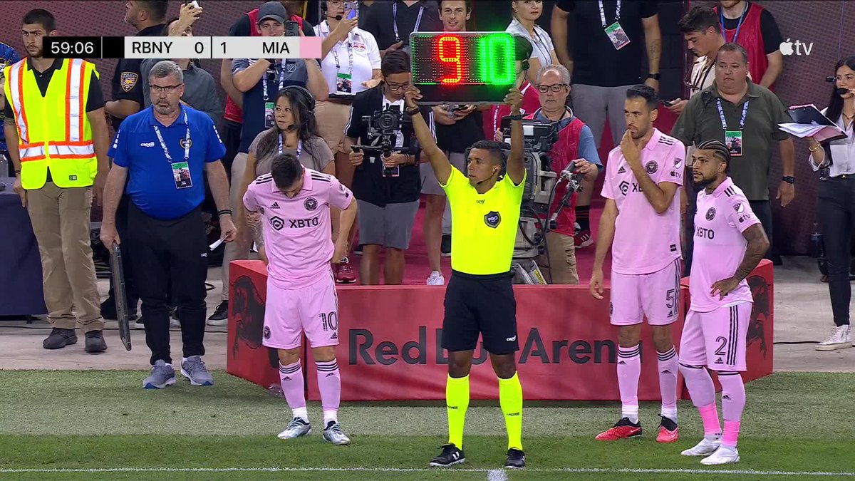 Making his official MLS regular season debut...Leo Messi. Watch now with #MLSSeasonPass on Apple TV: