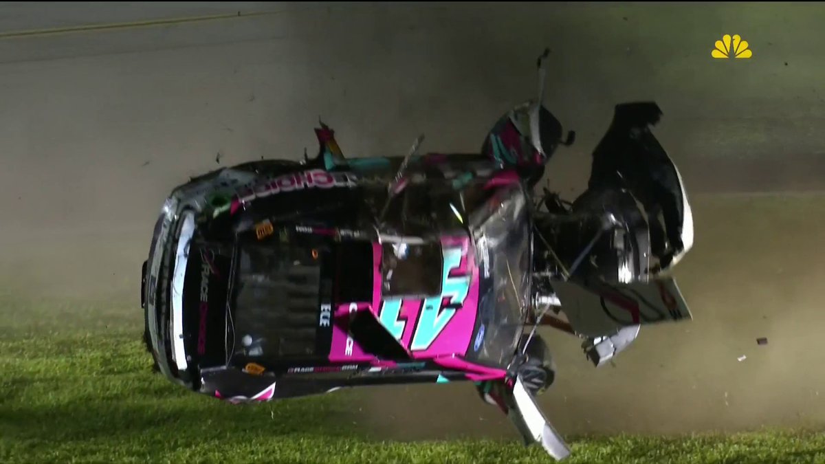 Ryan Preece flipped 10 times in this violent crash late at Daytona. #NASCAR | @NBC and @Peacock