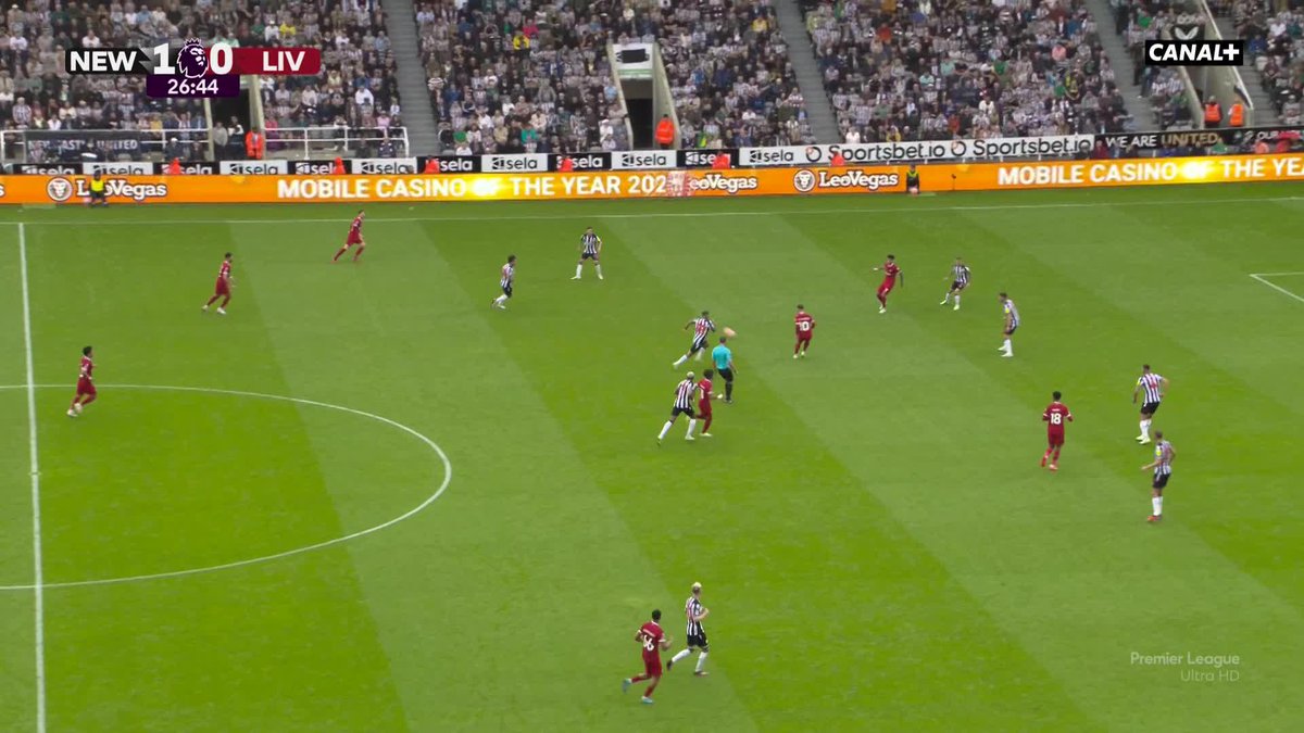 La faute de Virgil Van Dijk qui lui vaut d’être expulsé. 🟥 🎥 CANAL+ Foot