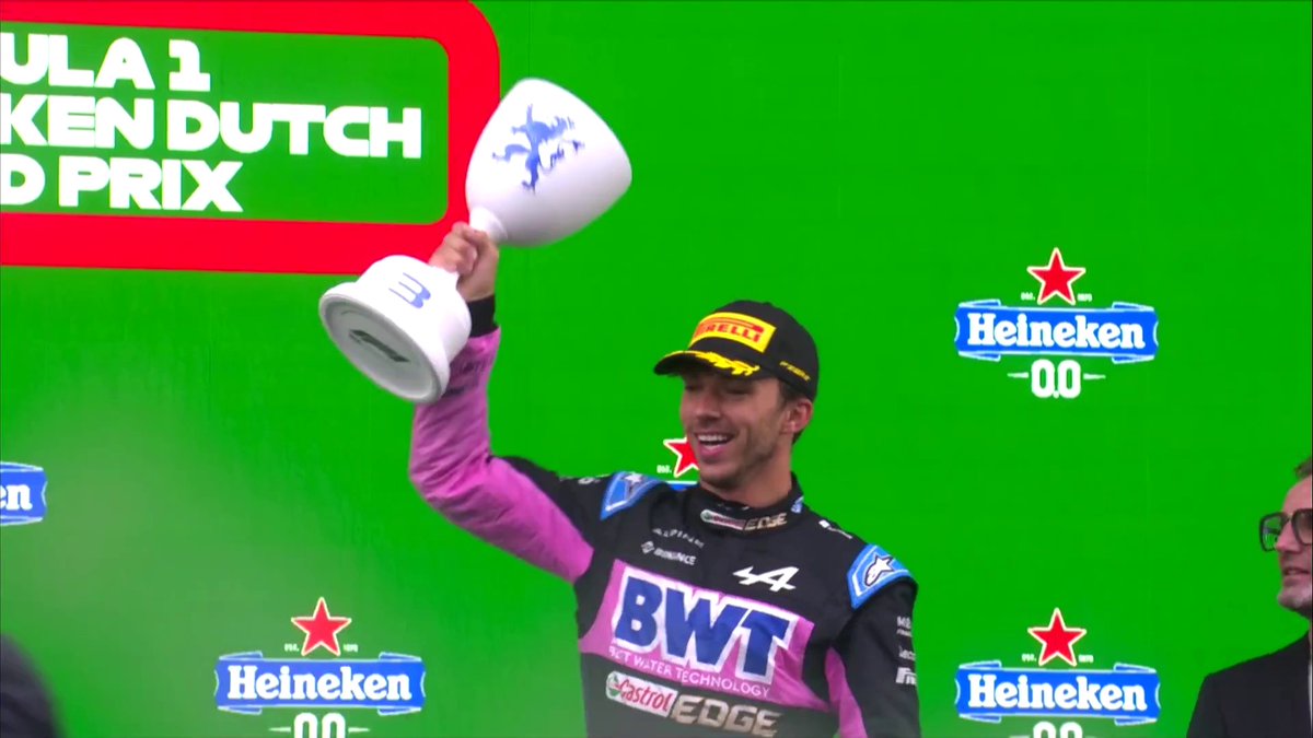 La joie de Pierre Gasly sur le podium du #DutchGP 😍 💙🤍❤️