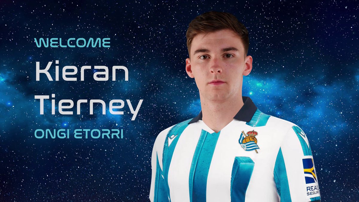🚀 𝐕𝐨𝐥𝐚𝐧𝐝𝐨 𝐡𝐚𝐜𝐢𝐚 𝐥𝐚𝐬 𝐞𝐬𝐭𝐫𝐞𝐥𝐥𝐚𝐬 💫 🆕 Kieran Tierney llega a la Real 💙 #TierneyTxuriUrdin | #AurreraReala