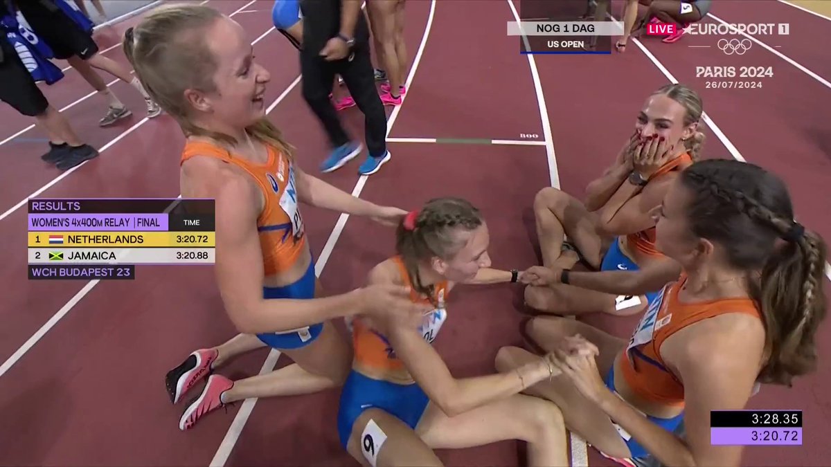 🎽🇭🇺 | Goud voor Nederland op de 4x400! Wat een fenomenale eindsprint van Femke Bol. Ongelofelijk! 🔶🥇 #WorldAthleticsChamps 📺 WK Atletiek kijk je live op discovery+