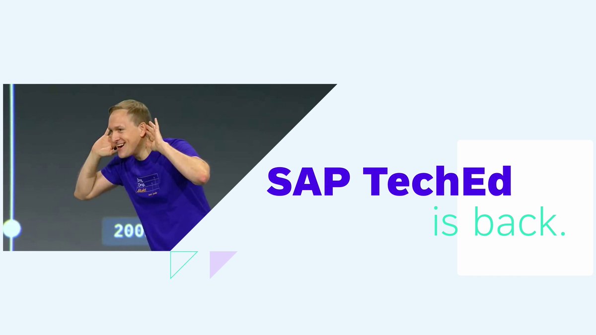 #SAPTechEd is back! Join us in person or virtually to access six content-rich tracks and two days of immersive learning. 👨‍💻