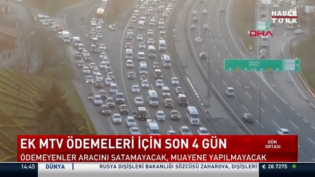 Ek MTV ödemeleri için son 4 gün... Ödemeyenler aracını satamayacak, muayene yapılmayacak.