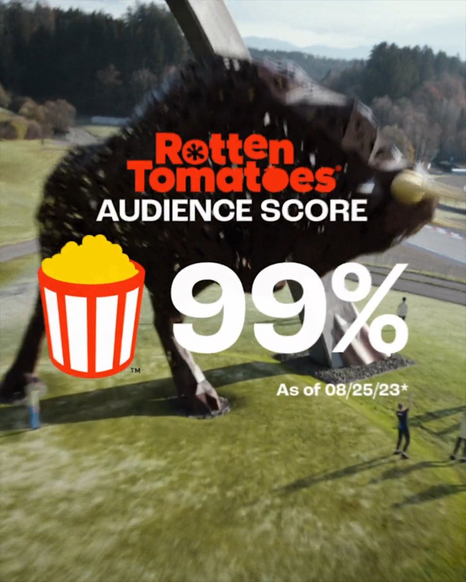 Stand up and cheer because #GranTurismoMovie has a 99% on Rotten Tomatoes! Experience it now playing on the big screen. Get tickets: