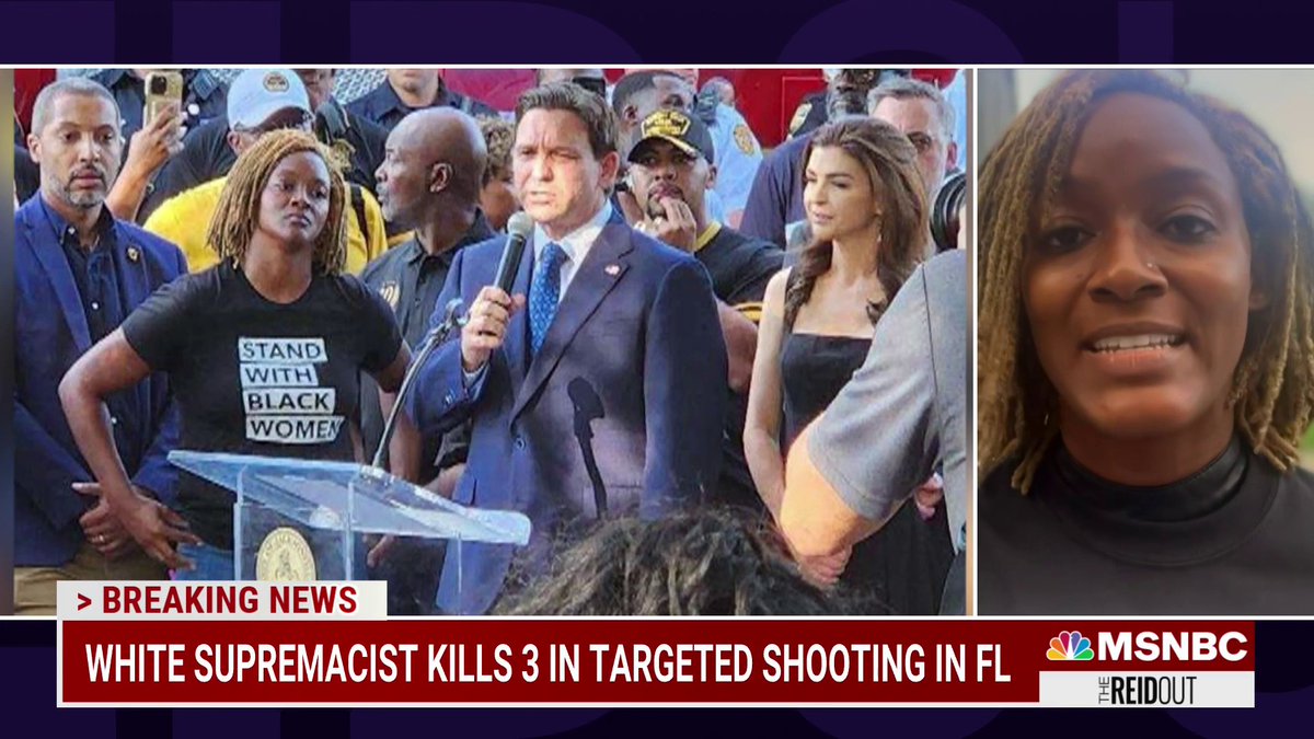 #Florida St. Rep. State Rep. Angie Nixon, who looked on as DeSantis was booed at a vigil for Jacksonville shooting victims: "I just felt like he had a lot of audacity to come there after he lit the match and fanned the flames and emboldened the individual to do what happened." #TheReidOut
