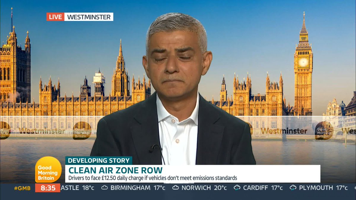 'You're categorically denying that this is a fund-raising exercise?' Richard Madeley 'Absolutely' Sadiq Khan Mayor Saqiz Khan says he 'fully accepts there are those with concerns' about the ULEZ expansion but there 'is no level of air pollution that is safe'.