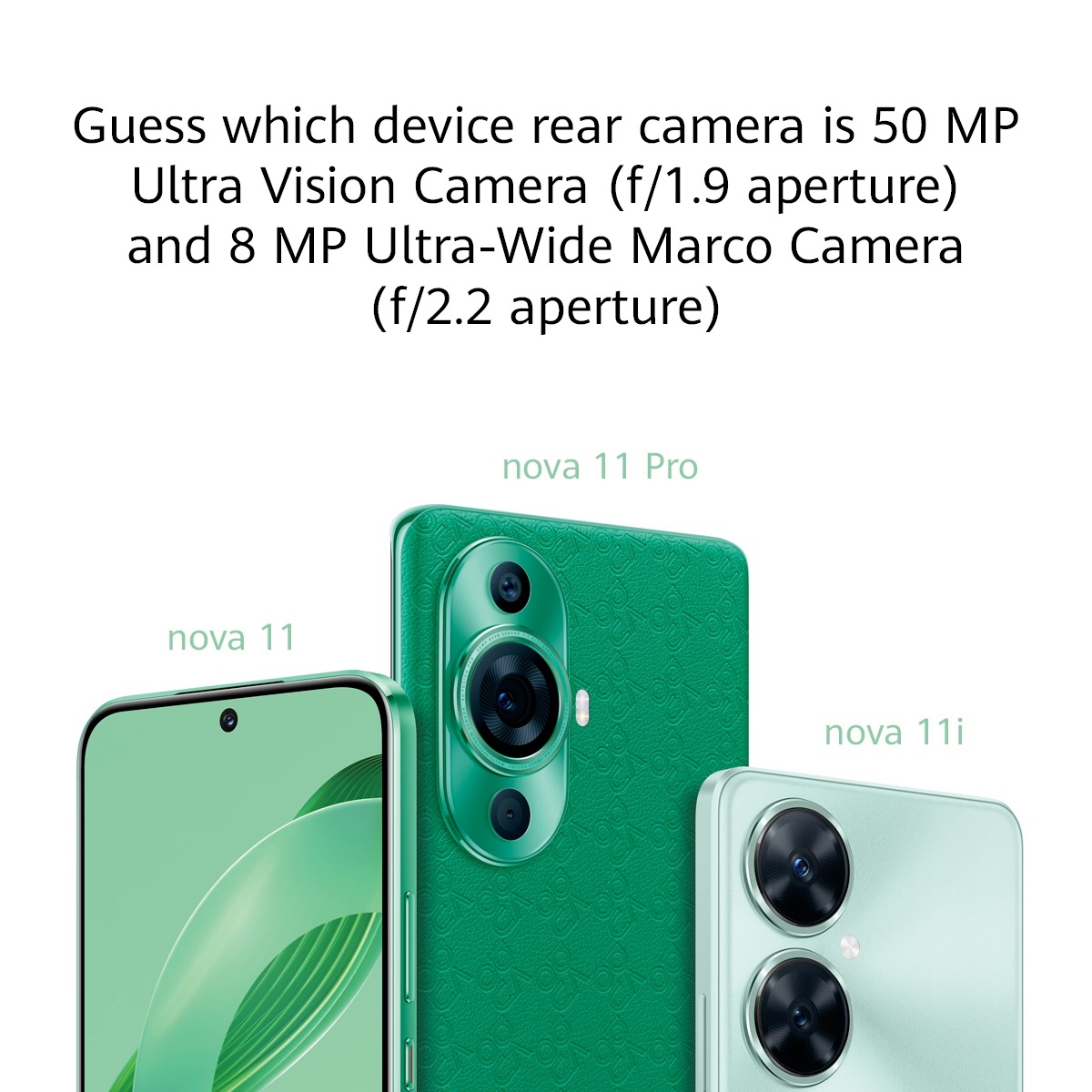 Here's your chance to WIN! 🎉 Tell us which nova device has a 50 MP Ultra Vision Camera and 8 MP Ultra-Wide Marco Camera, and remember to add #HUAWEInova11Series in your answer 🙌 Ts &amp; Cs apply 👉