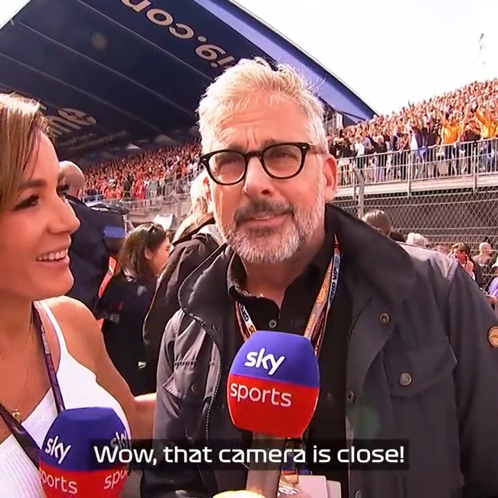 The 'World's Best Boss' on the grid in Zandvoort! ☕️ It was great to have you with us on Sunday, Steve Carell! 😊 📽️: Sky Sports F1 #DutchGP #F1