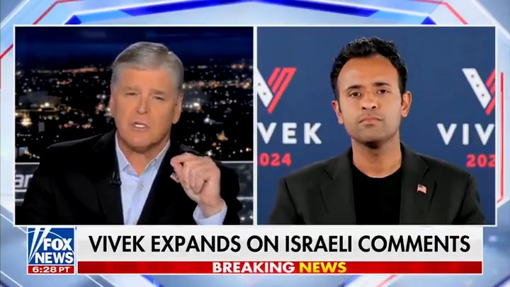 Hannity Grills Ramaswamy Denying He Said Aid to Israel Would Stop in 2028: ‘You Want Me to Read It?’