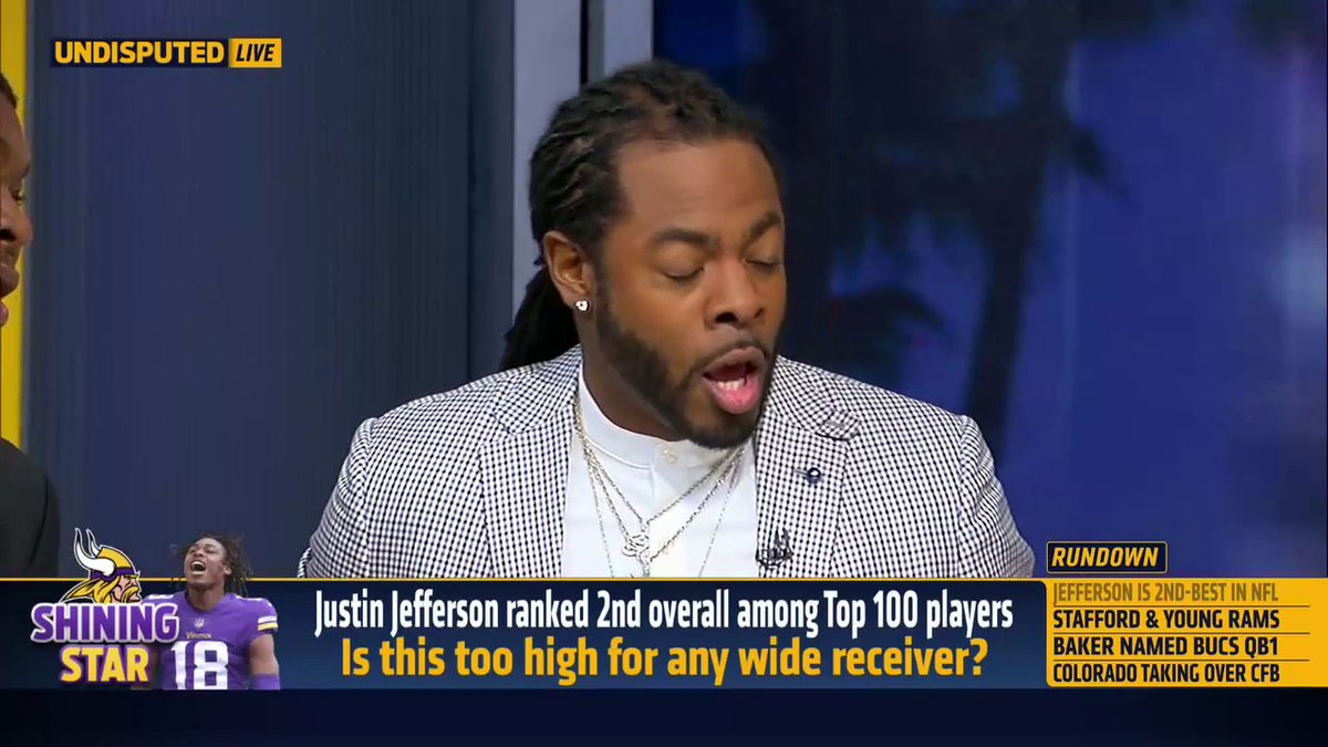 .Richard Sherman: "Corner is a harder position [than WR]." Michael Irvin &amp; @Keyshawn didn't have time for that today 🤣
