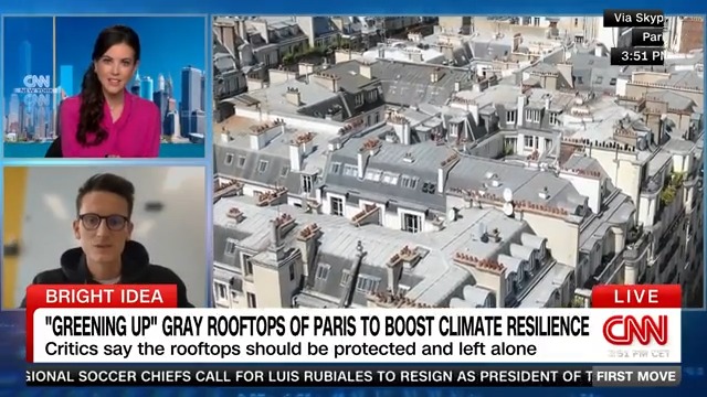 Raising the roof on climate change! Olivier Faber, Co-Founder Roofscapes says his team is ready to add heat-absorbing materials to the famed zinc rooftops of #Paris to tackle hotter temps. "It's essential to prove these solutions are technically possible."