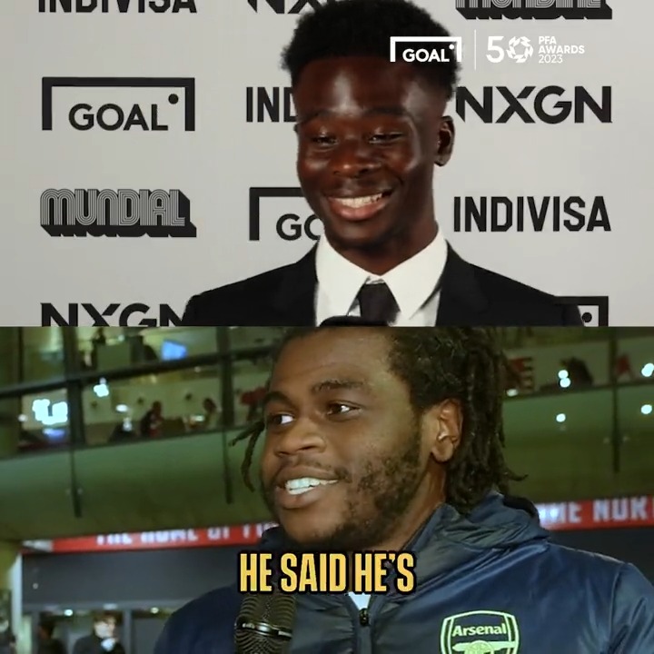 Bukayo Saka's reaction to Arsenal fans showing how much they love him 🥲 PFA
