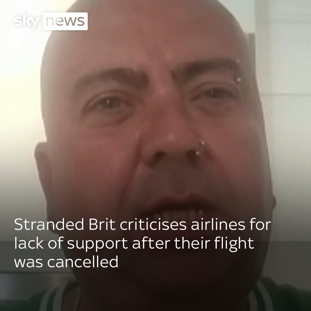 "Easyjet and Ryanair should hold their heads in shame" Craig Carmicheal, who is stranded in Fuerteventura after his flight to Luton was cancelled on Monday, tells Sky News the airlines "have done a terrible job"