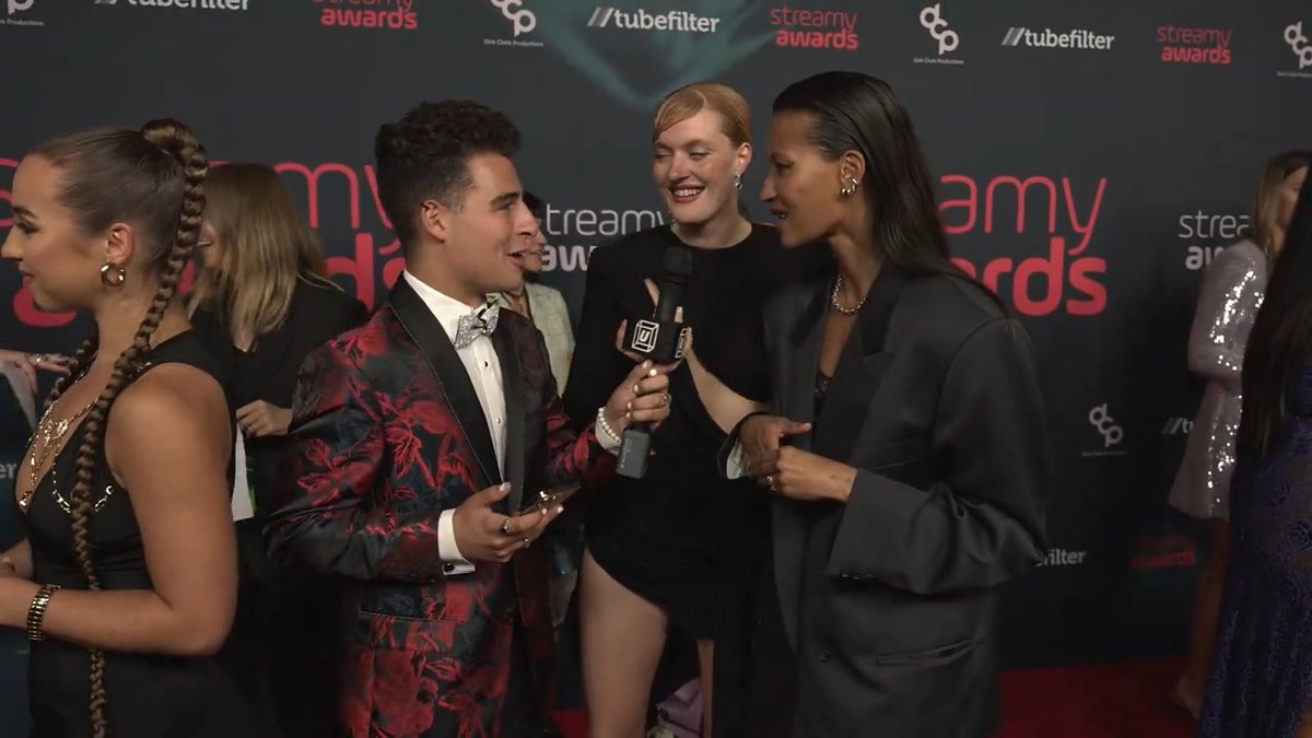 .Icona Pop spelled it out with Zach Sage on the #streamys red carpet 🔤