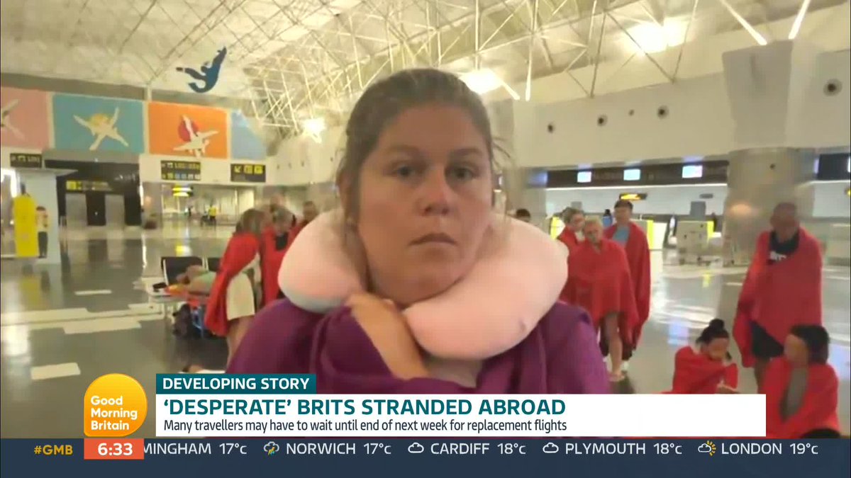 'We need to get home!' Chanel and eight of her family members are stranded in an airport in Gran Canaria because of the air traffic control chaos.