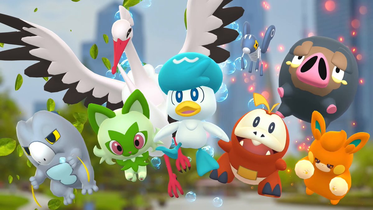 ¡¿Qué es esto?! Los Pokémon de Paldea se pueden encontrar a la vuelta de la esquina. Sprigatito, Fuecoco, Quaxly y otros Pokémon se han descubierto en Pokémon GO. #AdventuresAbound