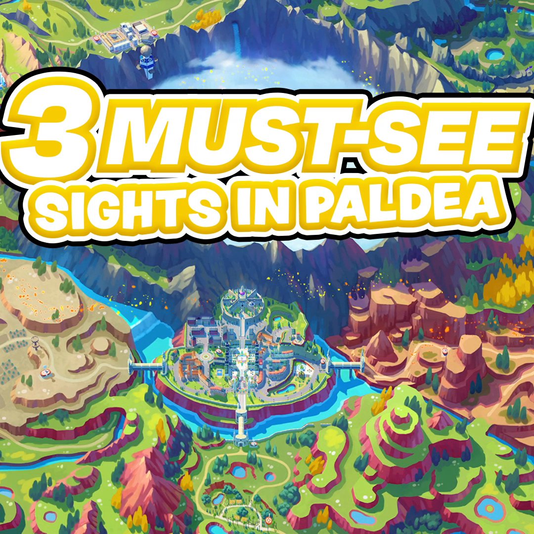 Trainers, it’s been quite the journey across Paldea. Here are 3 iconic sights to see that may even involve some rare Pokémon sightings! But there’s a lot more out there. What sights have you discovered? #PokemonScarletViolet