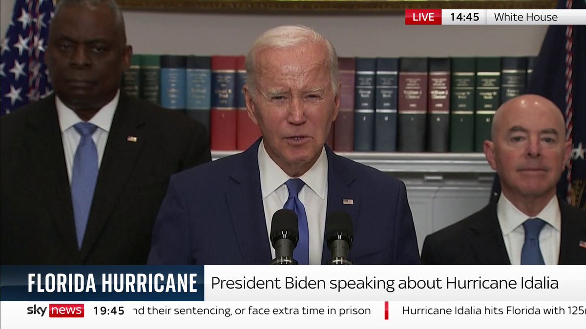 "I don't think anybody can deny the impact of the climate crisis anymore" US President Joe Biden says people need to "look around" at recent natural disasters as he cites record breaking floods, intense droughts, extreme heat and wildfires 📺 Sky 501