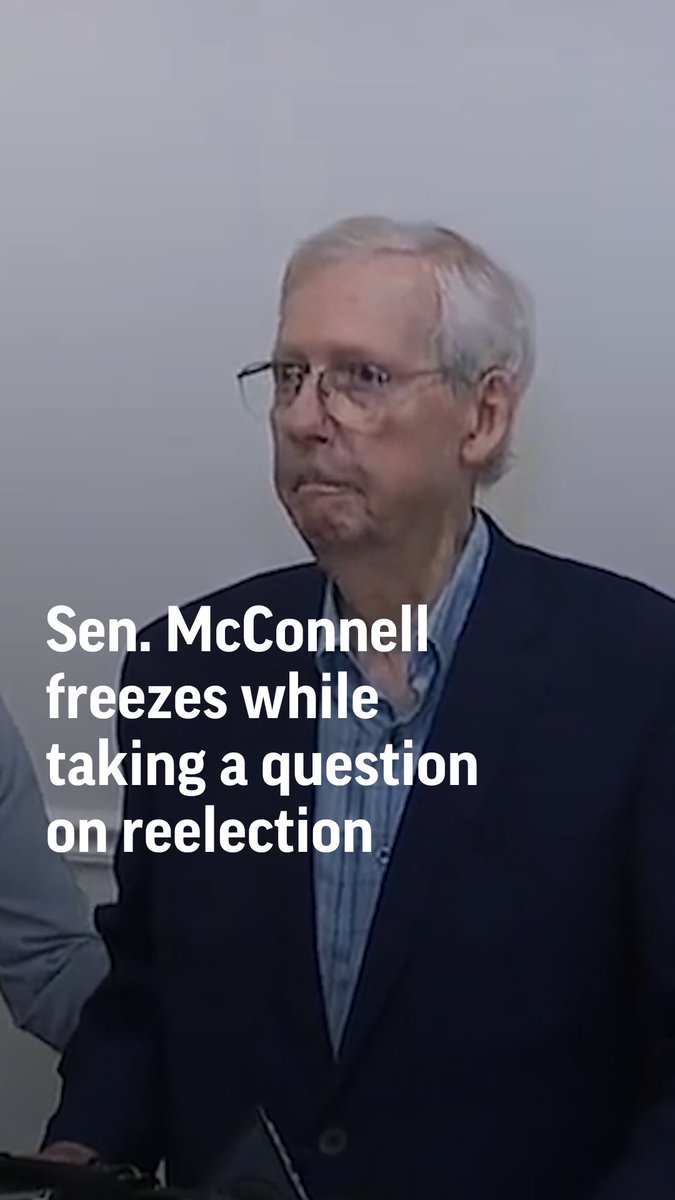 Sen. Mitch McConnell freezes up while taking a question about running for reelection at an event in Kentucky. He had a similar episode in Washington a few weeks ago.