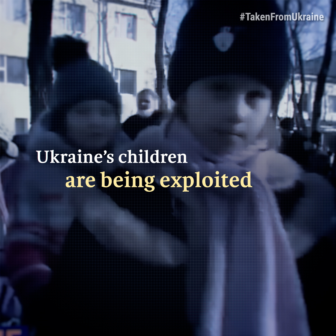 Russia is forcibly taking Ukrainian children to Russia, putting them in re-education camps, and isolating them from their families. The world has a moral duty to hold Russian leaders accountable. #TakenFromUkraine
