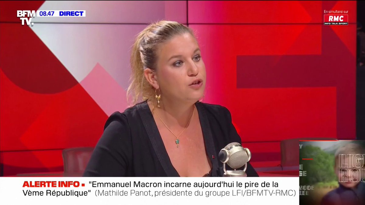 Pour Mathilde Panot (Mathilde Panot), "le nucléaire n'est pas adapté au dérèglement climatique, il faut donc en faire une sortie planifiée"