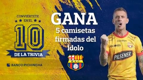 💛 ¡La camiseta de BARCELONA S.C. firmada por todos los jugadores puede ser tuya! ✅ Haz RT y recibirás una notificación para participar. ✅ Responde correctamente las 4 preguntas de #ElDiezDeLaTrivia y entra en el sorteo. Habrá 5 ganadores y tú puedes ser uno de ellos. ⚽