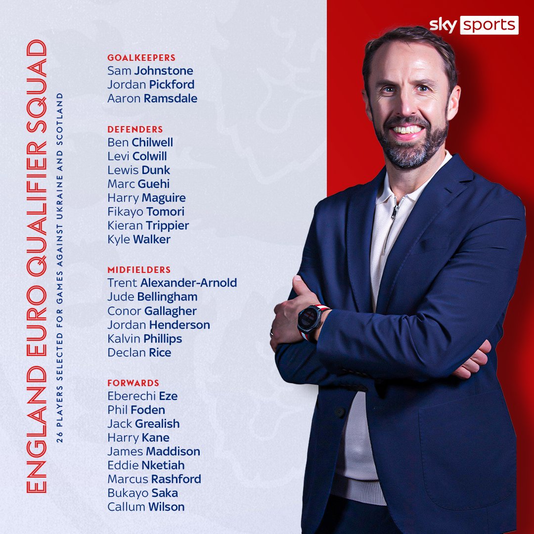 BREAKING 🚨: Levi Colwill and Eddie Nketiah have been called up to the England squad to play Ukraine and Scotland in September 🏴󠁧󠁢󠁥󠁮󠁧󠁿 Harry Maguire and Jordan Henderson are also in Gareth Southgate's squad ⬇️