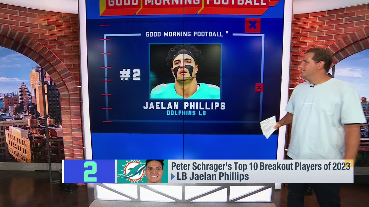 Peter Schrager ranks Jaelan Phillips 2nd on his list of top 10 players who will breakout this season👀