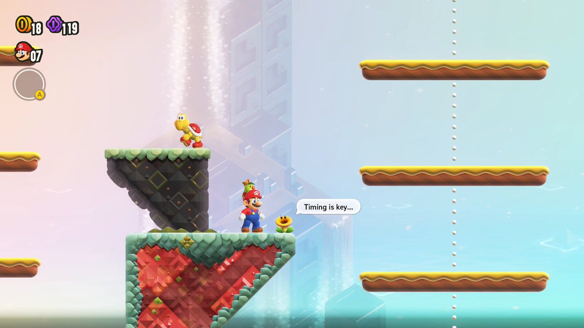 You’ll find Talking Flowers all over the Flower Kingdom. They talk a lot, but we promise they’ve got helpful info to share…most of the time. #SuperMarioBrosWonder