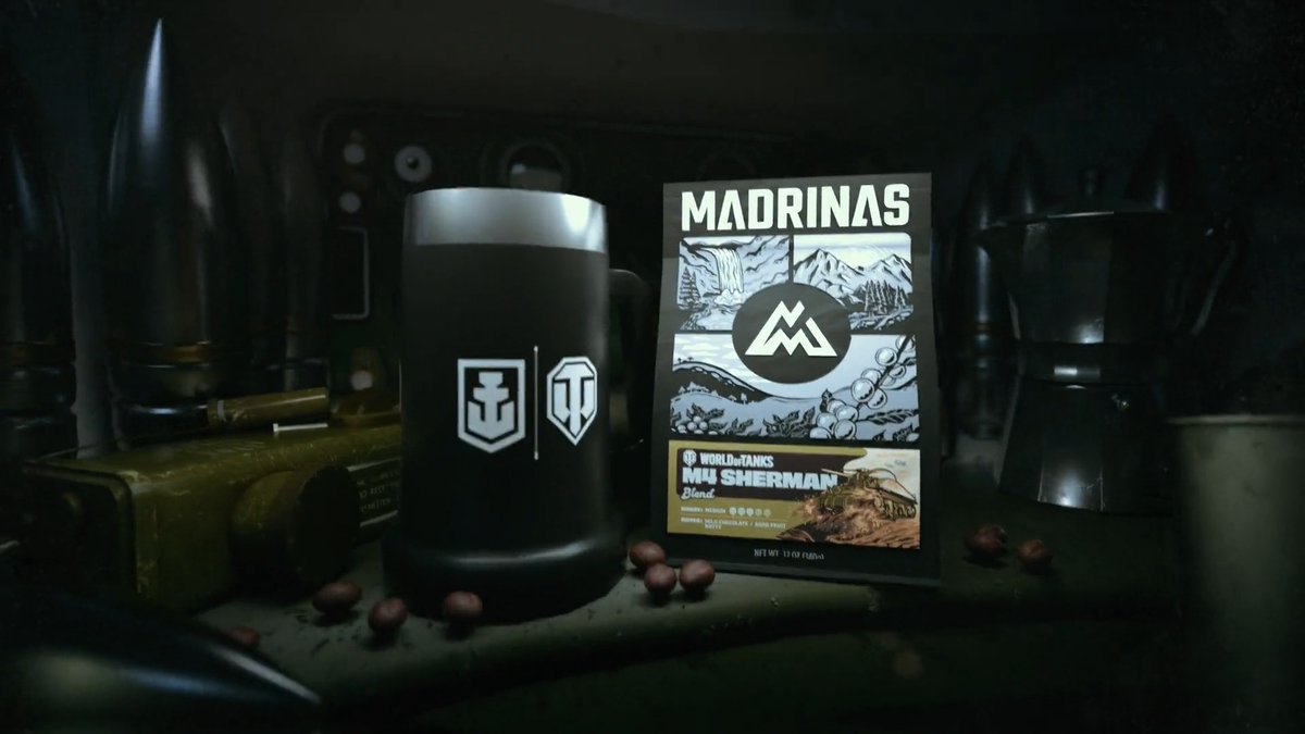 Spill the beans! 🤩 WoT &amp; MADRINAS coffee are proud to present Special Edition Coffee Beans "M4 Sherman"! Go for a pack or our bundle with World of Warships ❤ Stock up on good coffee, an exclusive mug, and in-game rewards! Fuel up! ➡