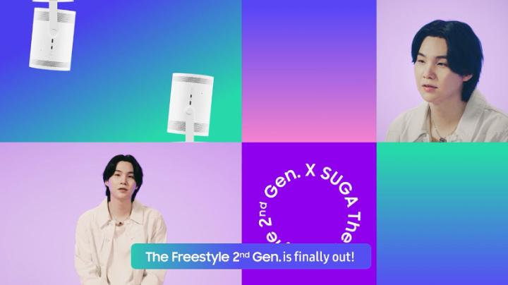 #SUGAofBTS ♥ the all-new The Freestyle 2nd Gen. Come to IFA 2023 and find out all new cool features! The Freestyle 2nd Gen. The Freestyle, only better. Learn more at #TheFreestyle #LifestyleTV #LifestyleScreen #SUGAofBTS #IFA2023 #Samsung