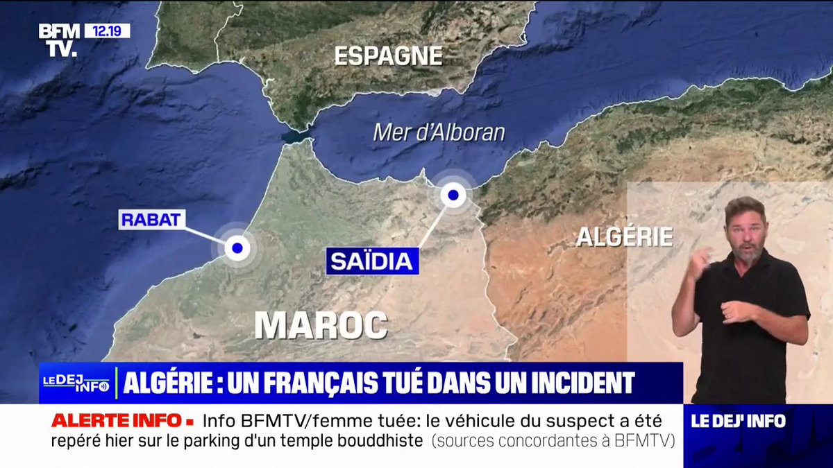 Deux personnes, dont un Français, tuées pendant qu'elles faisaient du jet-ski entre l'Algérie et le Maroc Un deuxième Français a été arrêté et incarcéré par les autorités algériennes
