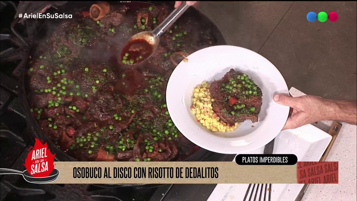 Ariel Rodríguez Palacios preparó un osobuco al disco con risotto de dedalitos 🤩 #ArielEnSuSalsa 🔥